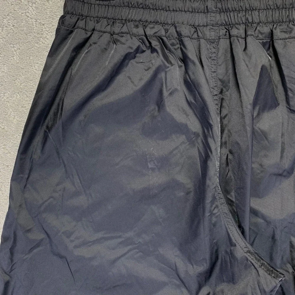 Adidas‎ Track Pants Mens Small Black Nylon Ankle Zip Stripes Drawstring Y2k